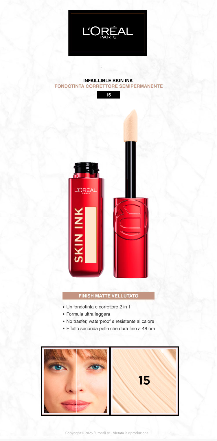 L'Oréal Paris Skin Ink fondotinta correttore 2in1 semipermanente