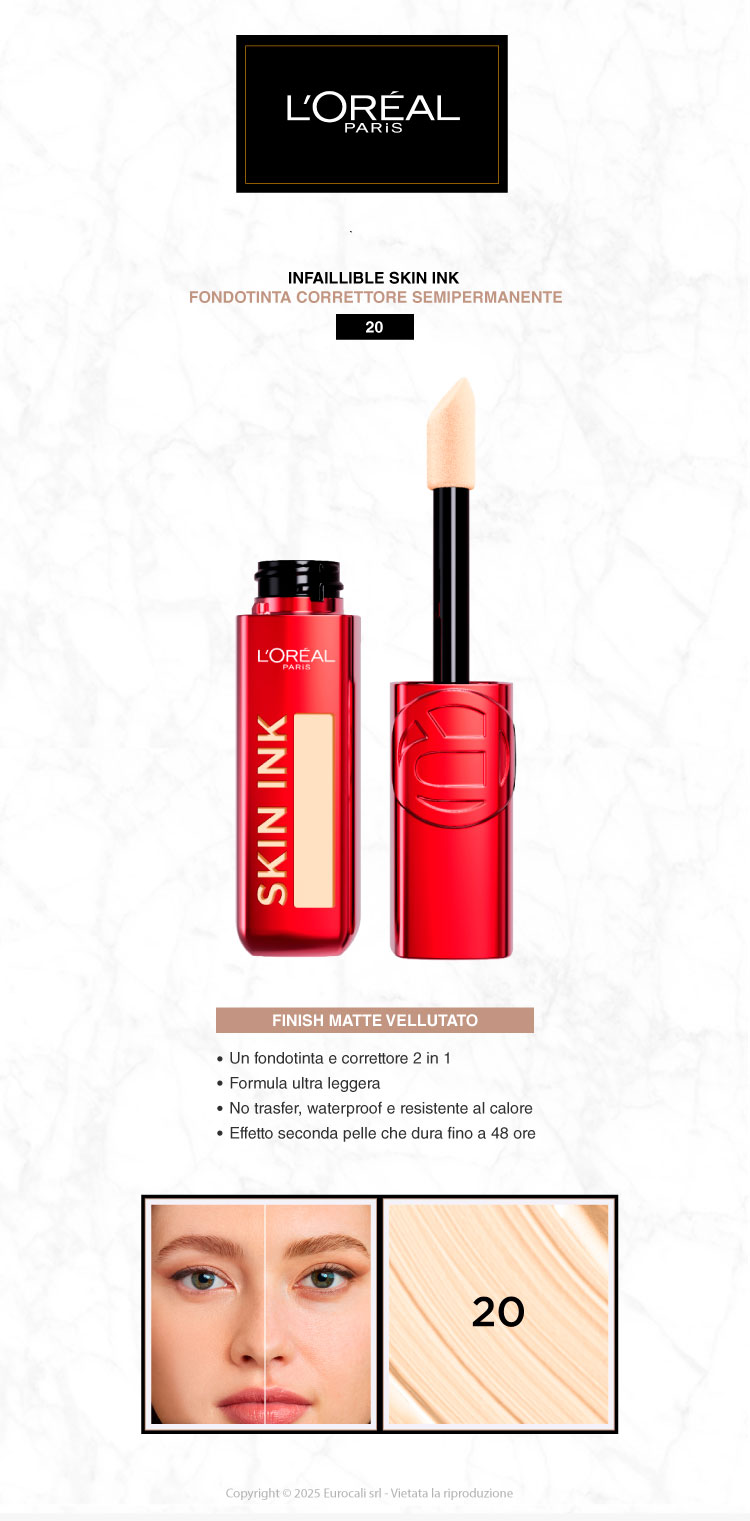 L'Oréal Paris Skin Ink fondotinta correttore 2in1 semipermanente