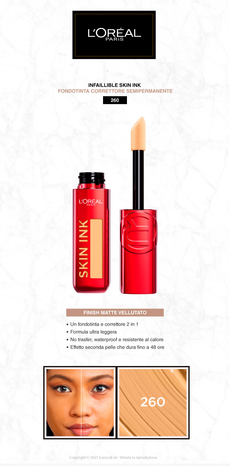 L'Oréal Paris Skin Ink fondotinta correttore 2in1 semipermanente