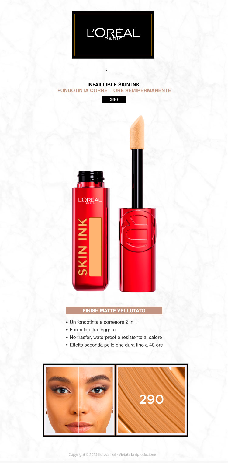 L'Oréal Paris Skin Ink fondotinta correttore 2in1 semipermanente