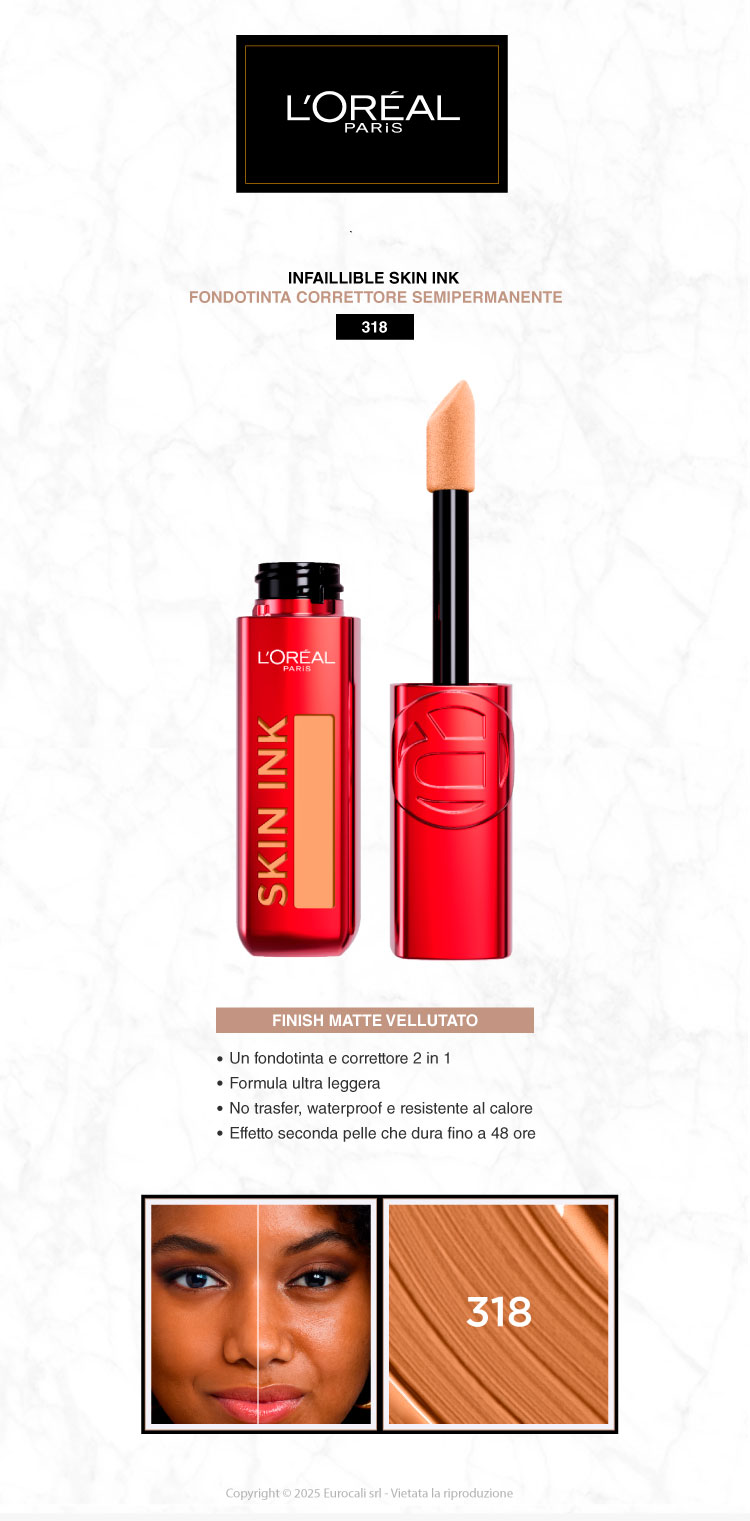 L'Oréal Paris Skin Ink fondotinta correttore 2in1 semipermanente