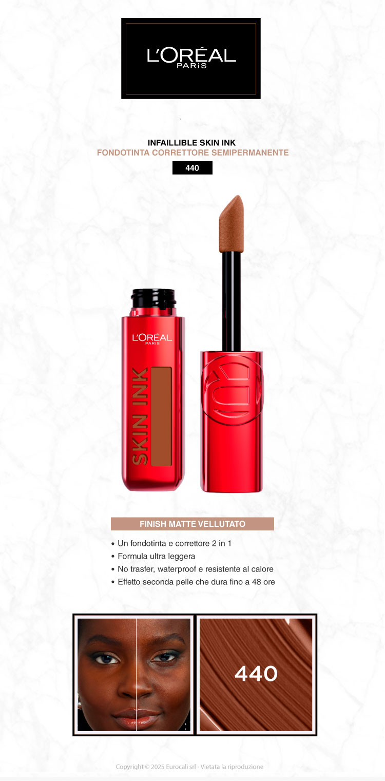 L'Oréal Paris Skin Ink fondotinta correttore 2in1 semipermanente
