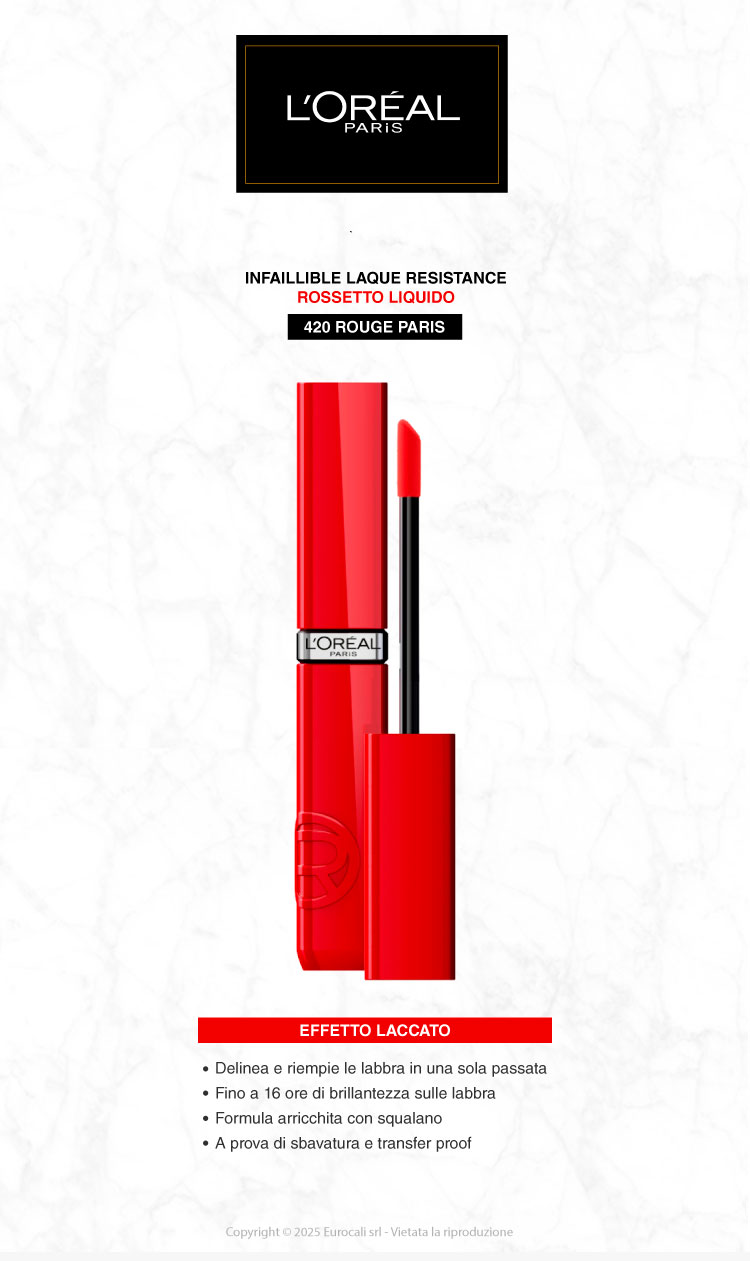 L'Oreal Paris Infaillible Laque Resistance Rossetto Liquido