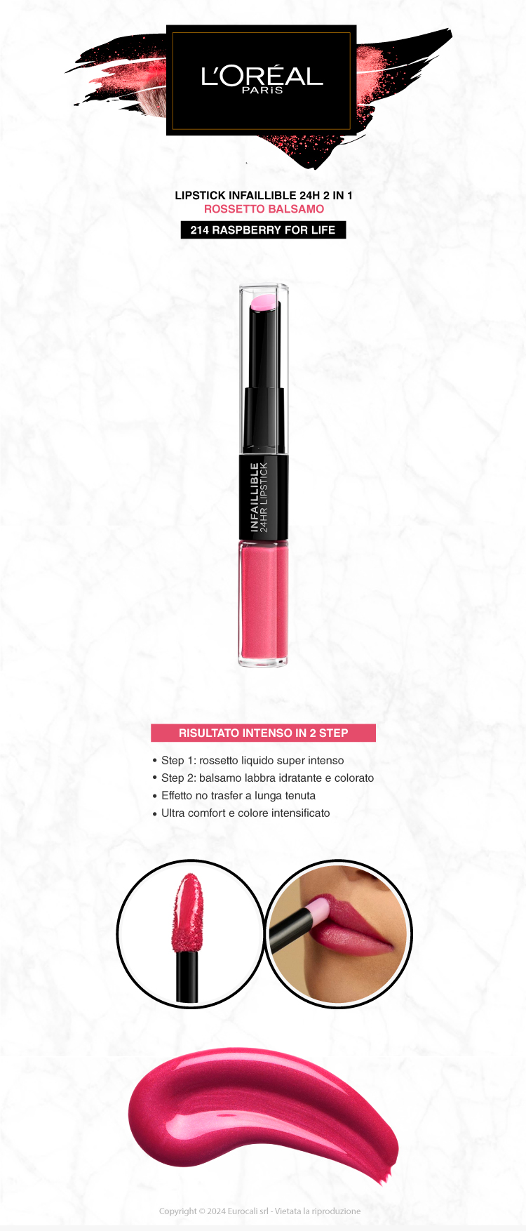 L'Oréal Paris Infaillible 24HR Lipstick 214 Raspberry For Life
