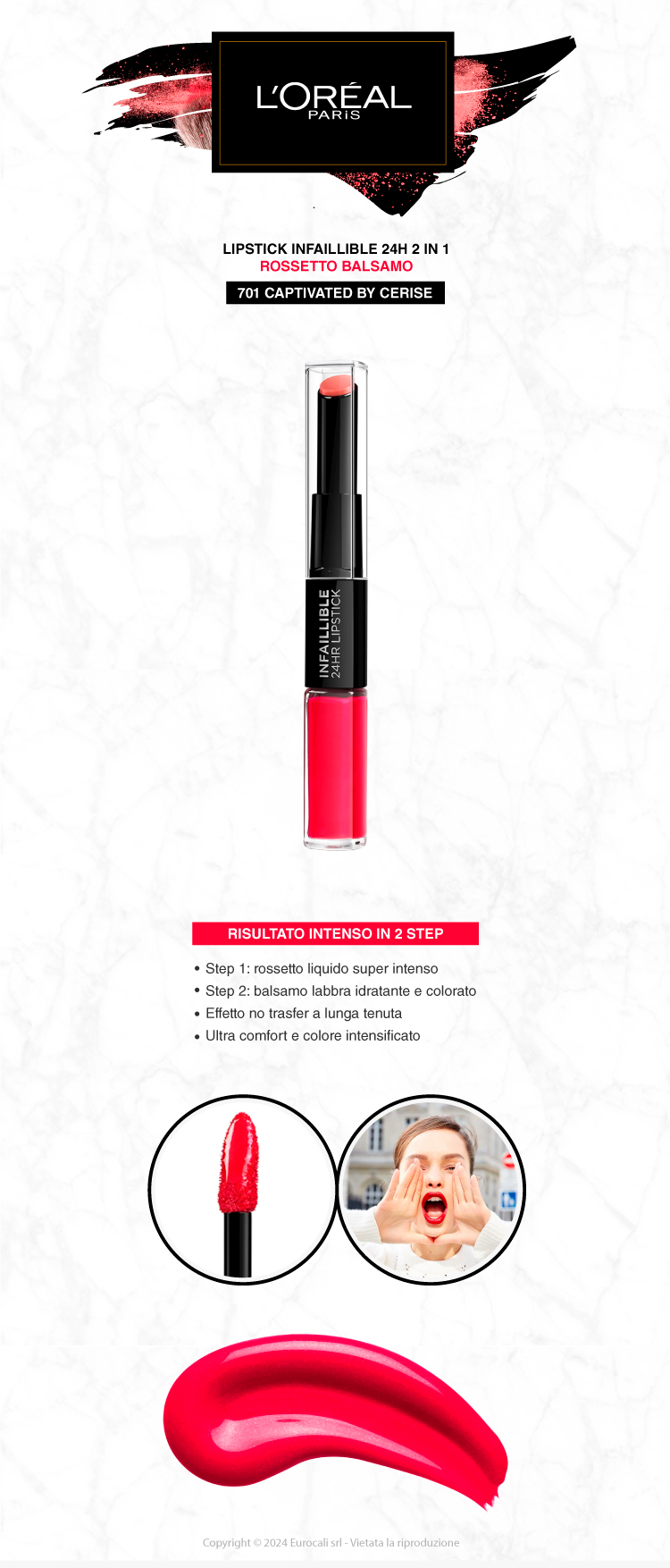 L'Oréal Paris Infaillible 24HR Lipstick 701 Captivated By Cerise