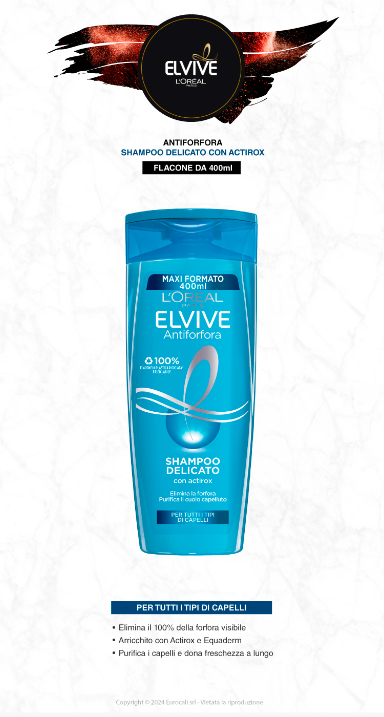L'Oréal Paris Elvive Antiforfora Shampoo Delicato per Tutti i Capelli 400ml