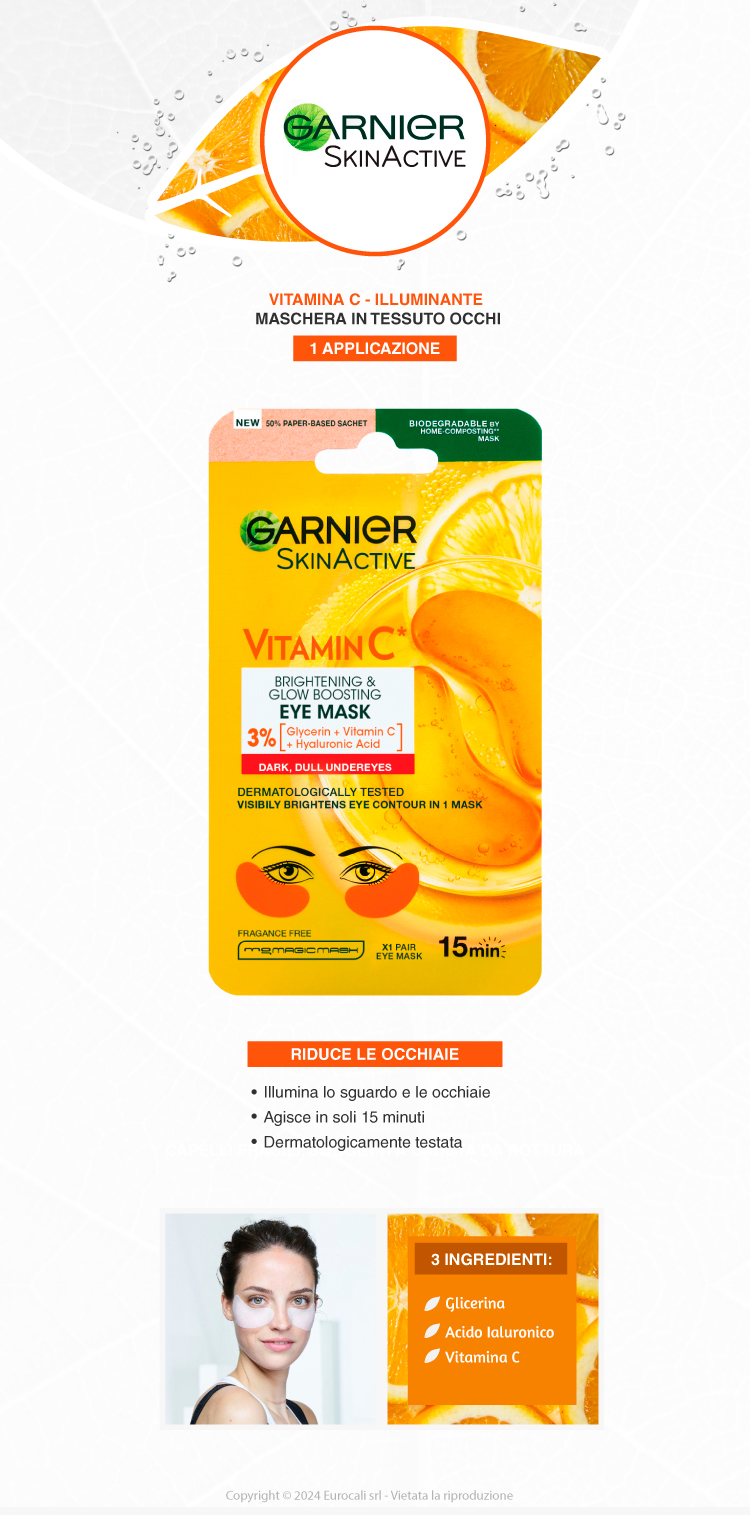 Garnier Skinactive Maschera Contorno Occhi Vitamina C