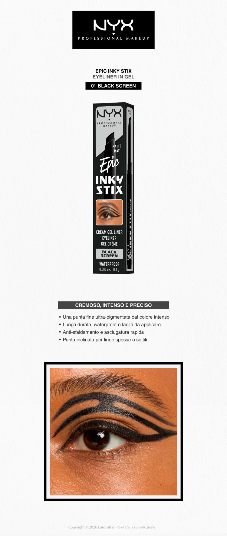 NYX Professional Makeup Epic Inky Stix Eyeliner 01 Black Screen