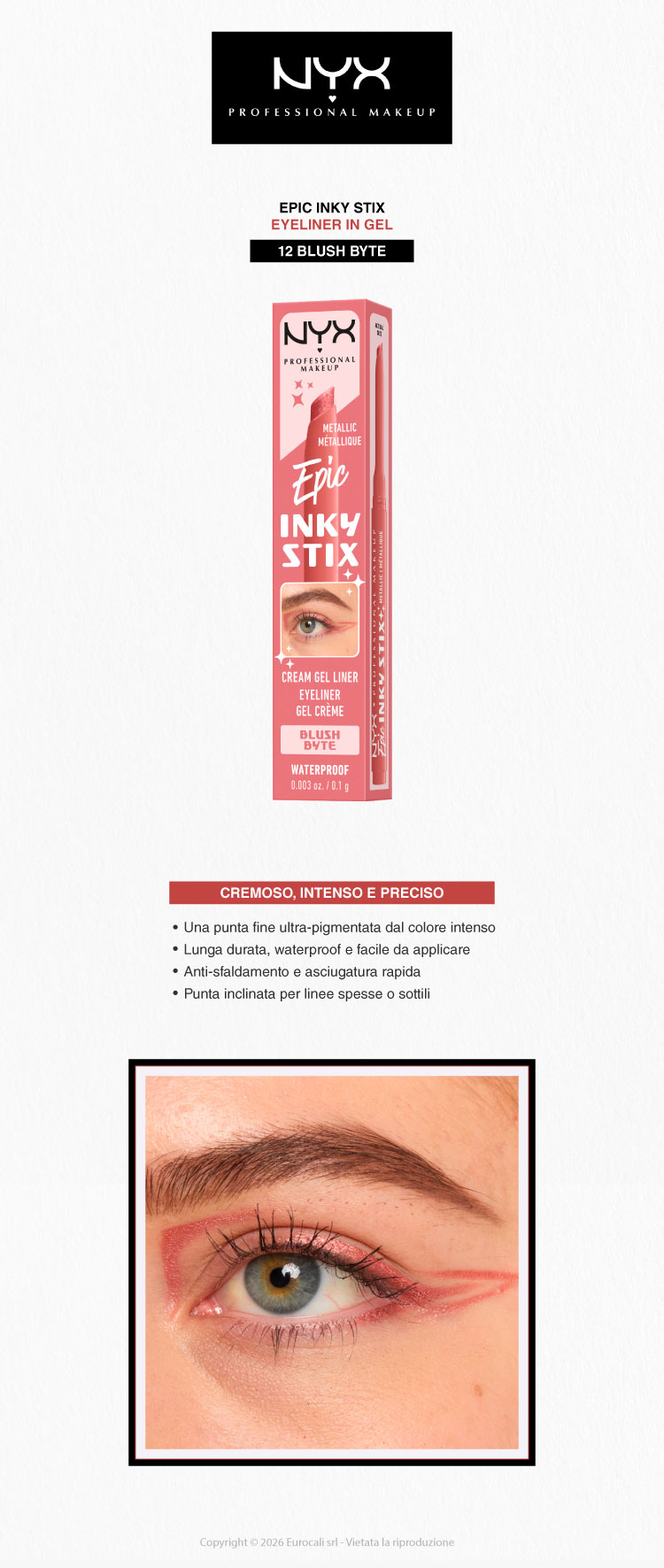 NYX Professional Makeup Epic Inky Stix Eyeliner 12 Blush Byte