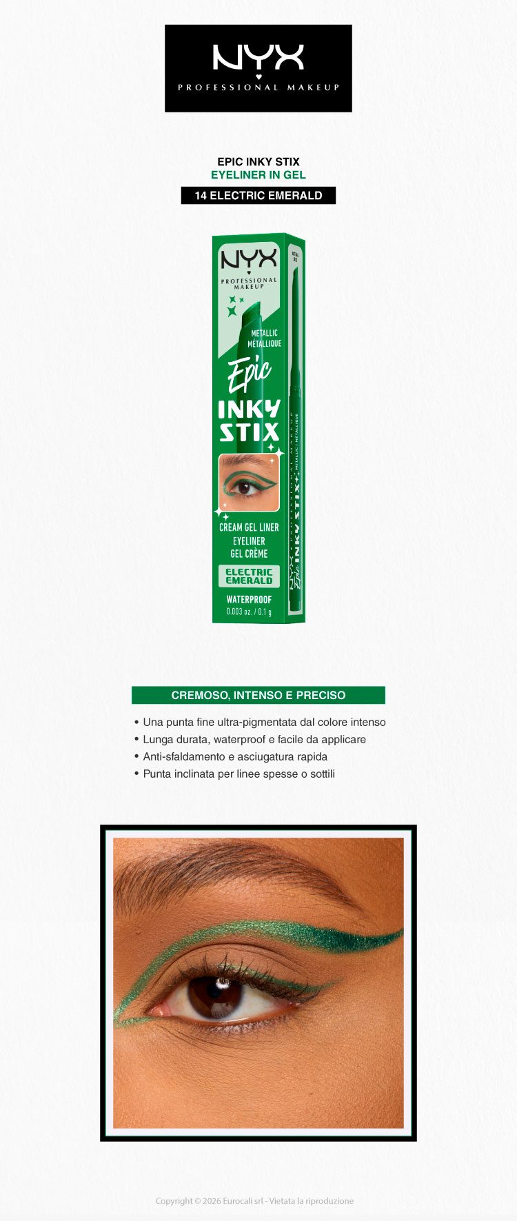 NYX Professional Makeup Epic Inky Stix Eyeliner 14 Electric Emerald