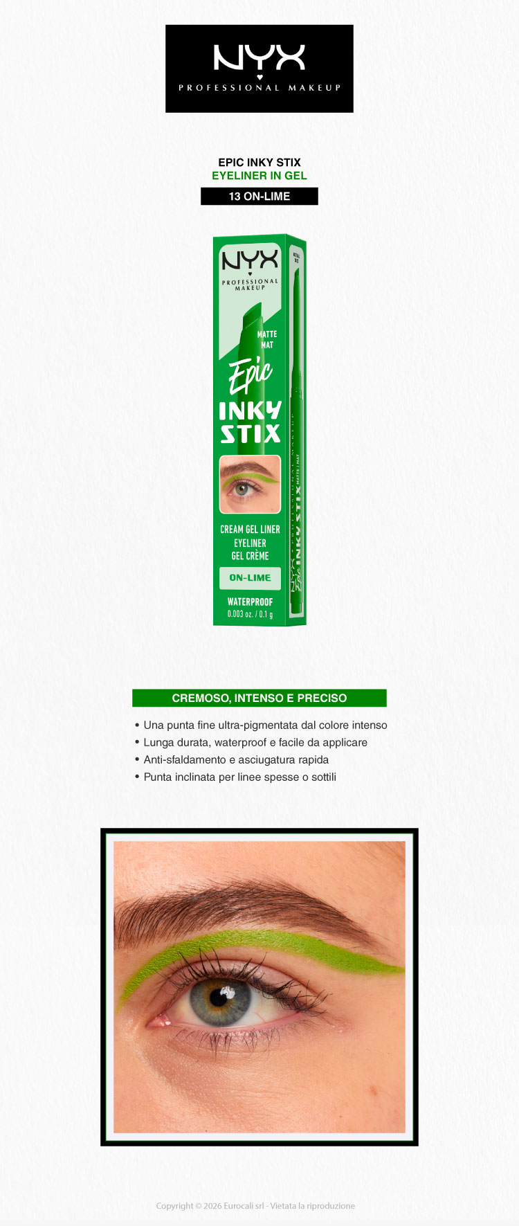 NYX Professional Makeup Epic Inky Stix Eyeliner 13  On-Lime