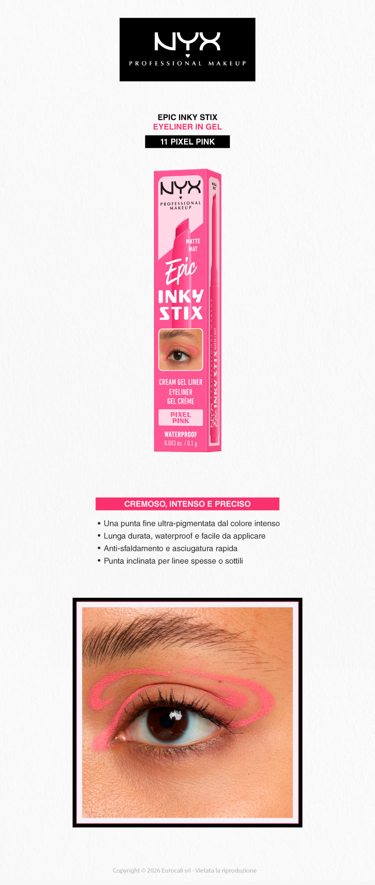 NYX Professional Makeup Epic Inky Stix Eyeliner 11  Pixel Pink