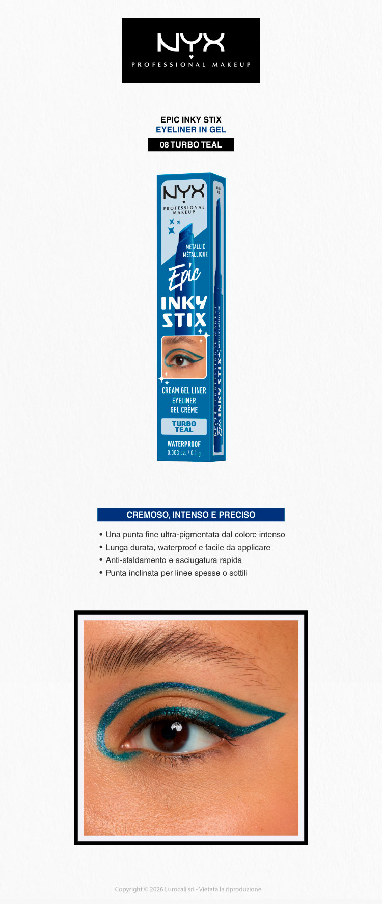 NYX Professional Makeup Epic Inky Stix Eyeliner 08 Turbo Teal