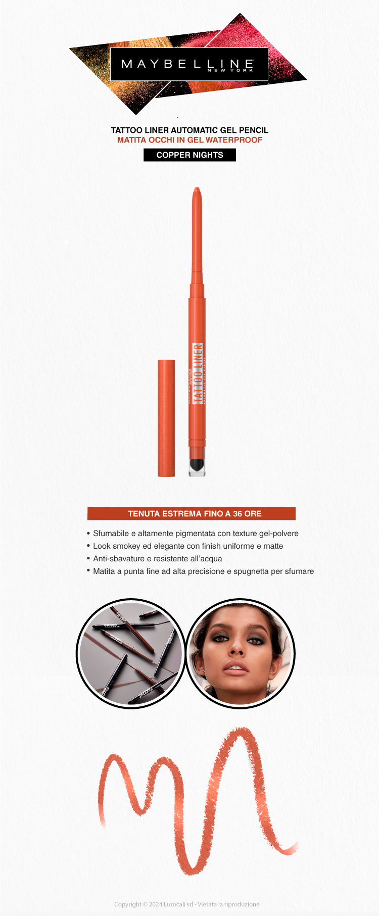 Maybelline New York Tattoo Liner Automatic Gel Pencil Copper Nights