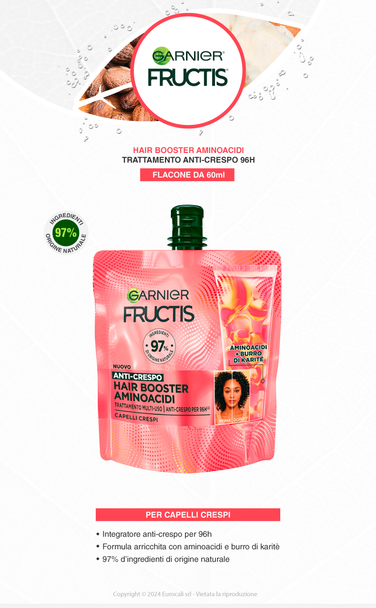 Garnier Fructis Hair Booster Anti-Crespo Trattamento Capelli 60ml