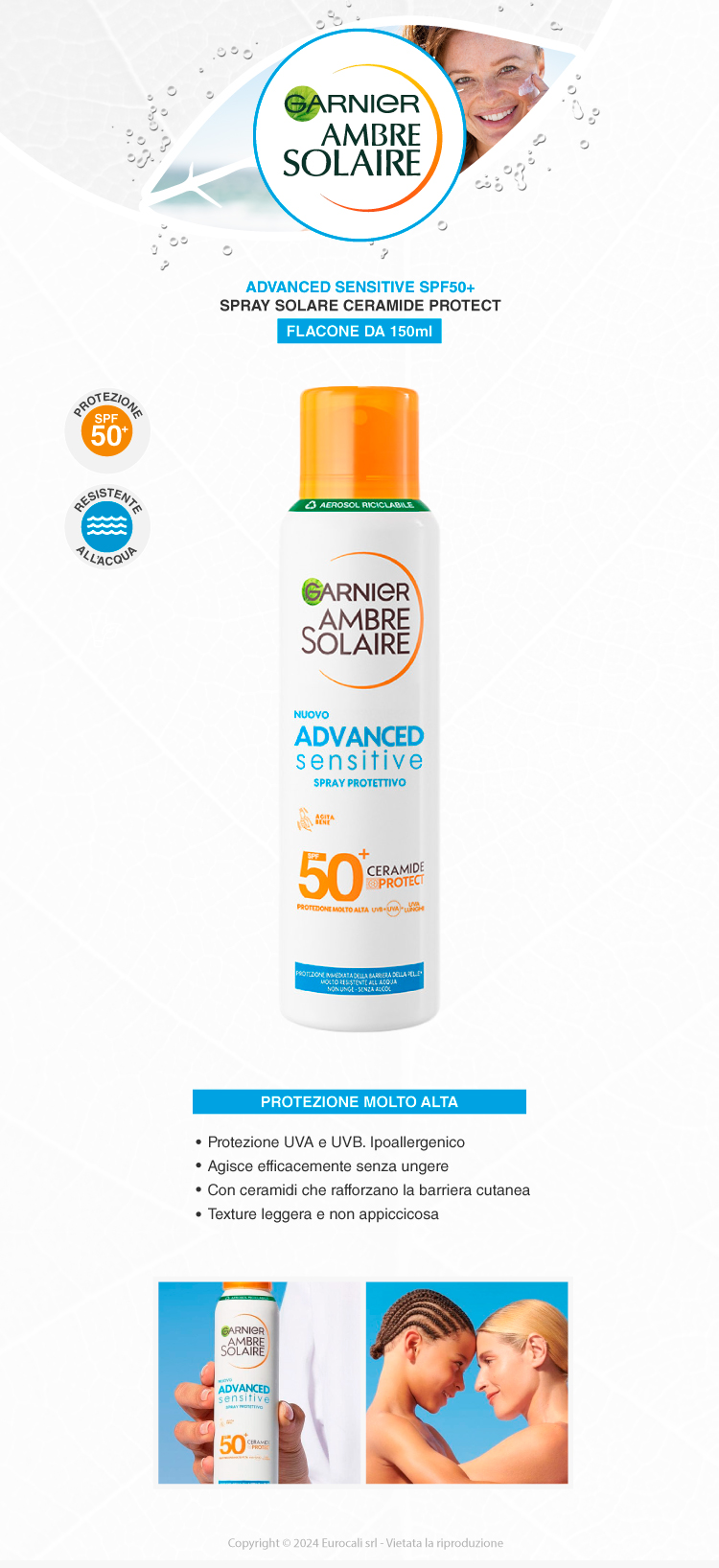 Garnier Ambre Solaire Advanced Sensitive SPF 50+ Spray 150ml