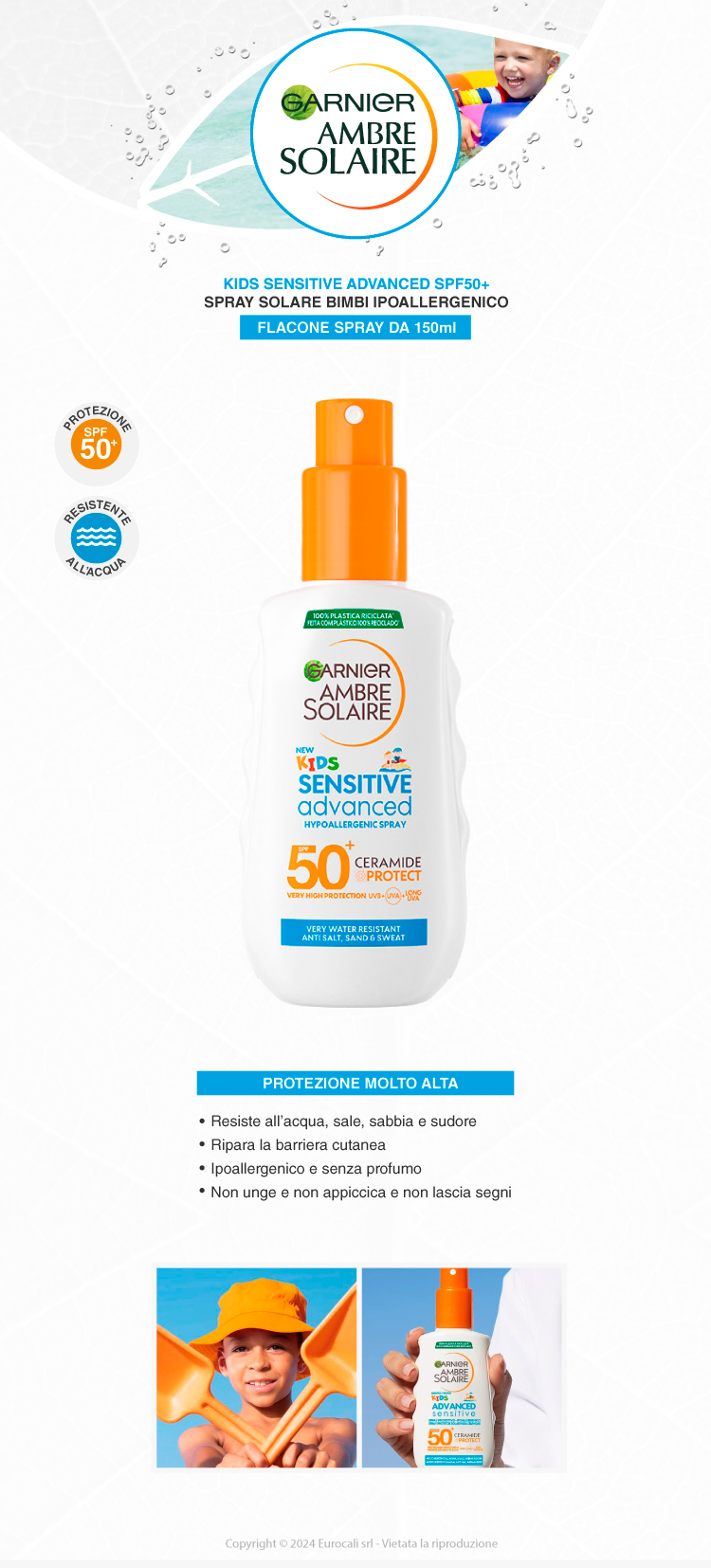 Garnier Ambre Solaire Kids Advanced Sensitive SPF 50+ Spray 150ml