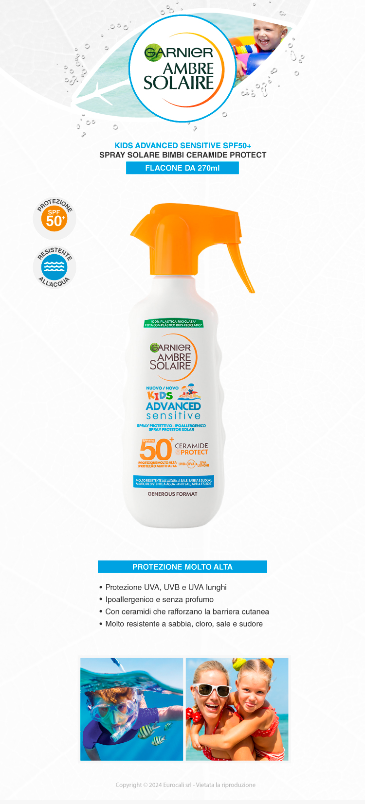 Garnier Ambre Solaire Kids Advanced Sensitive SPF 50+ Spray 270ml