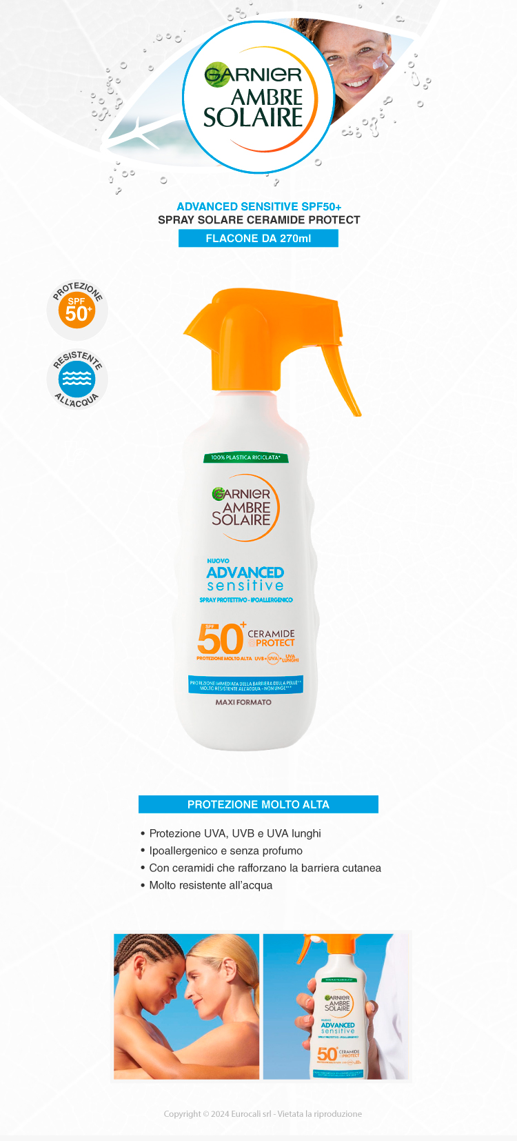 Garnier Ambre Solaire Advanced Sensitive SPF 50+ Spray 270ml