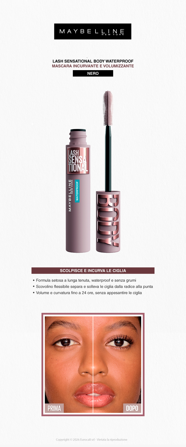 Maybelline Mascara Waterproof Lash Sensational Body