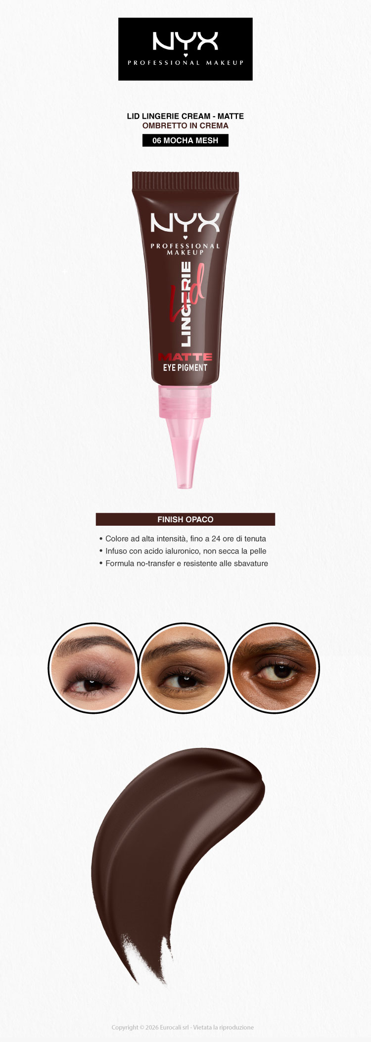 NYX Professional Makeup Lid Lingerie Ombretto Cremoso Super Pigmentato