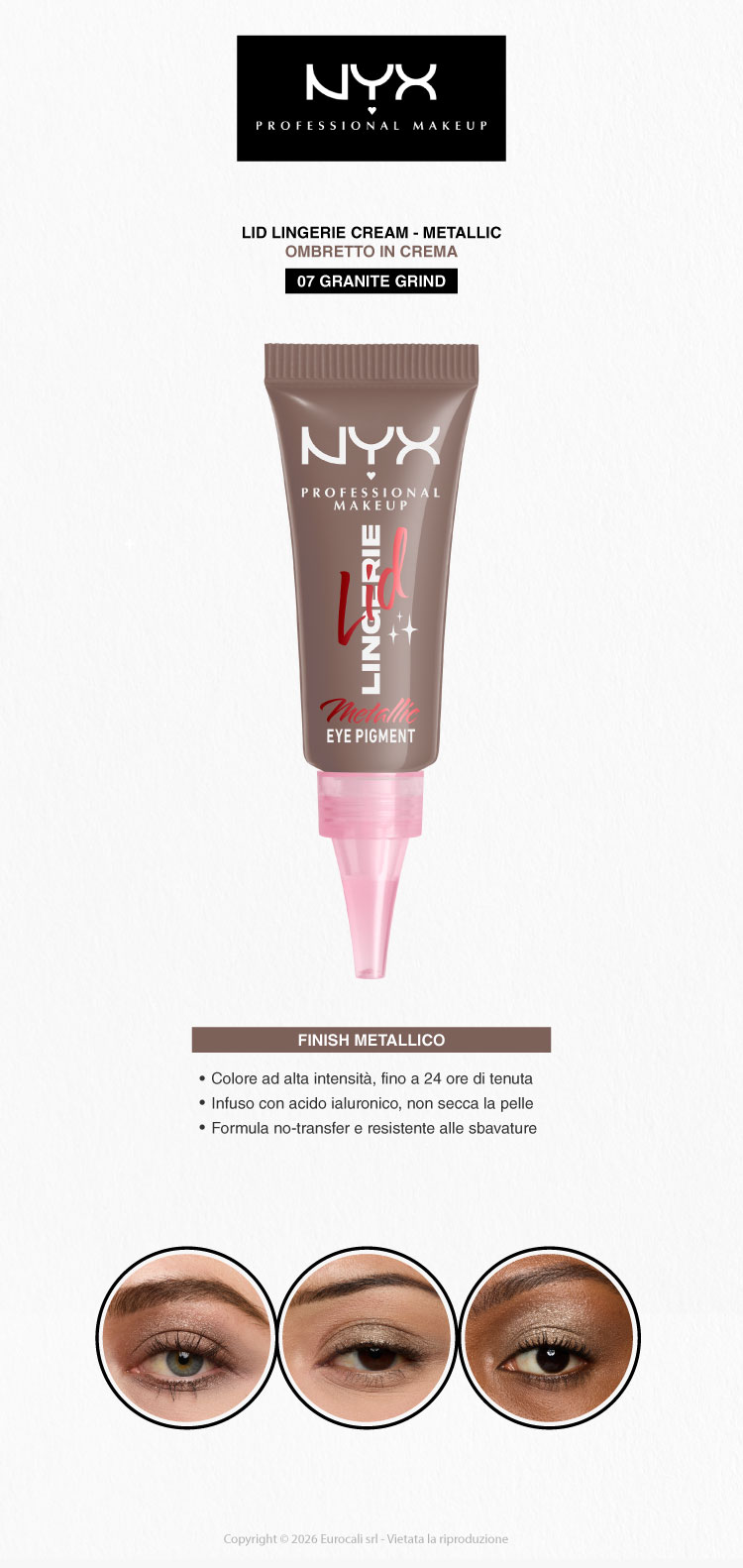NYX Professional Makeup Lid Lingerie Ombretto Cremoso Super Pigmentato