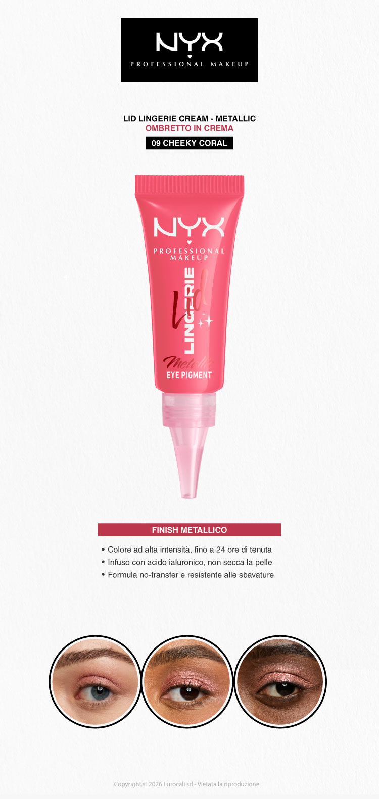 NYX Professional Makeup Lid Lingerie Ombretto Cremoso Super Pigmentato