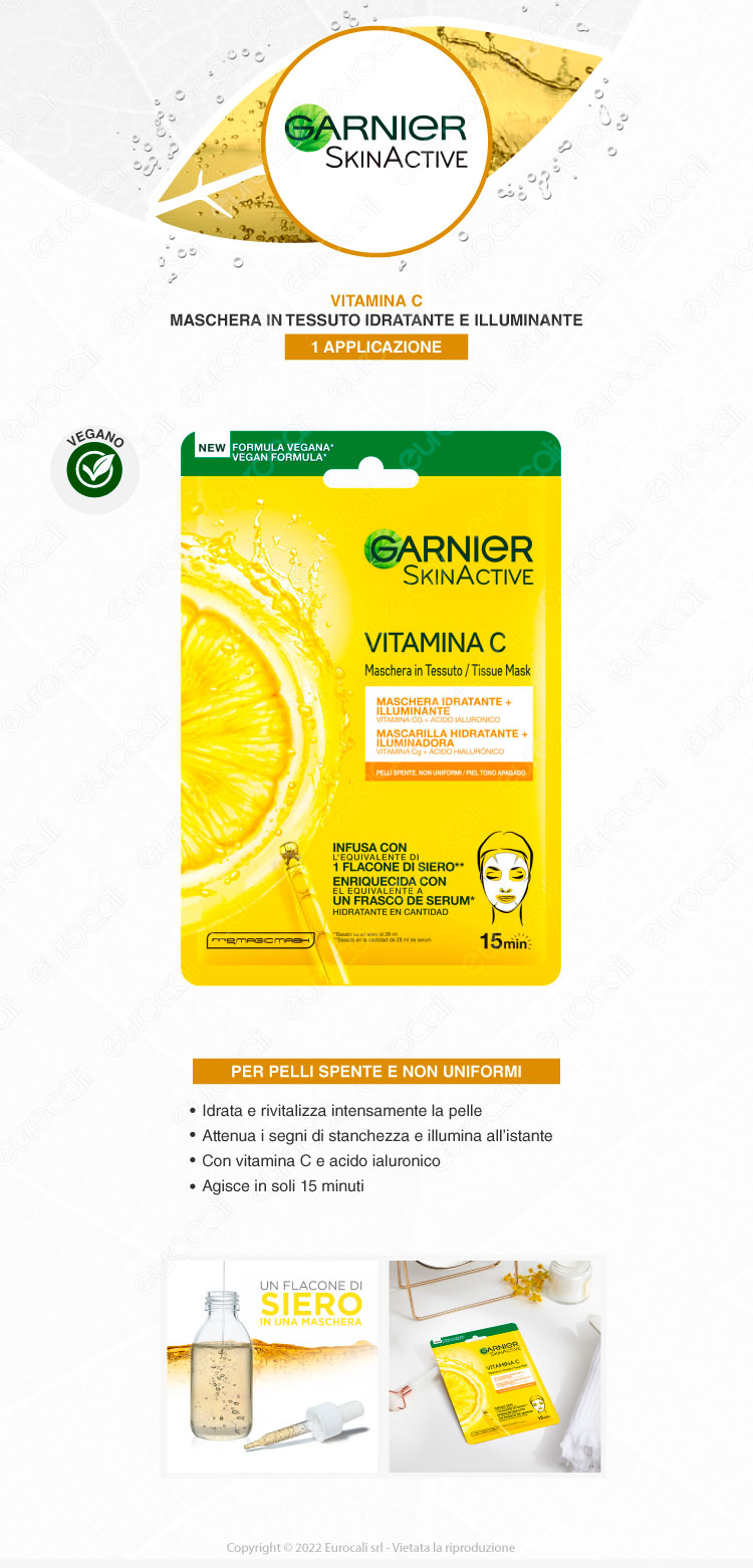garnier skinactive vitamina c maschera viso tessuto monouso