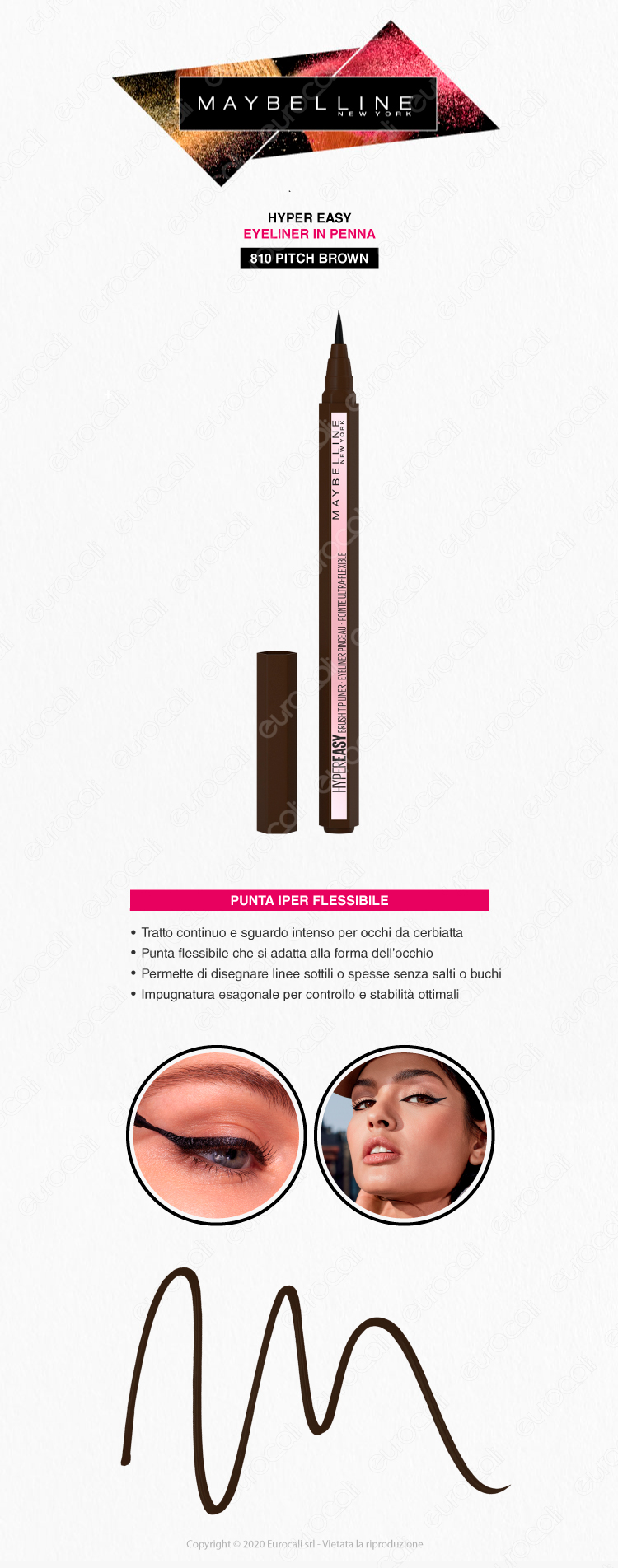 Maybelline New York eyeliner in penna hyper easy colore pitch brown