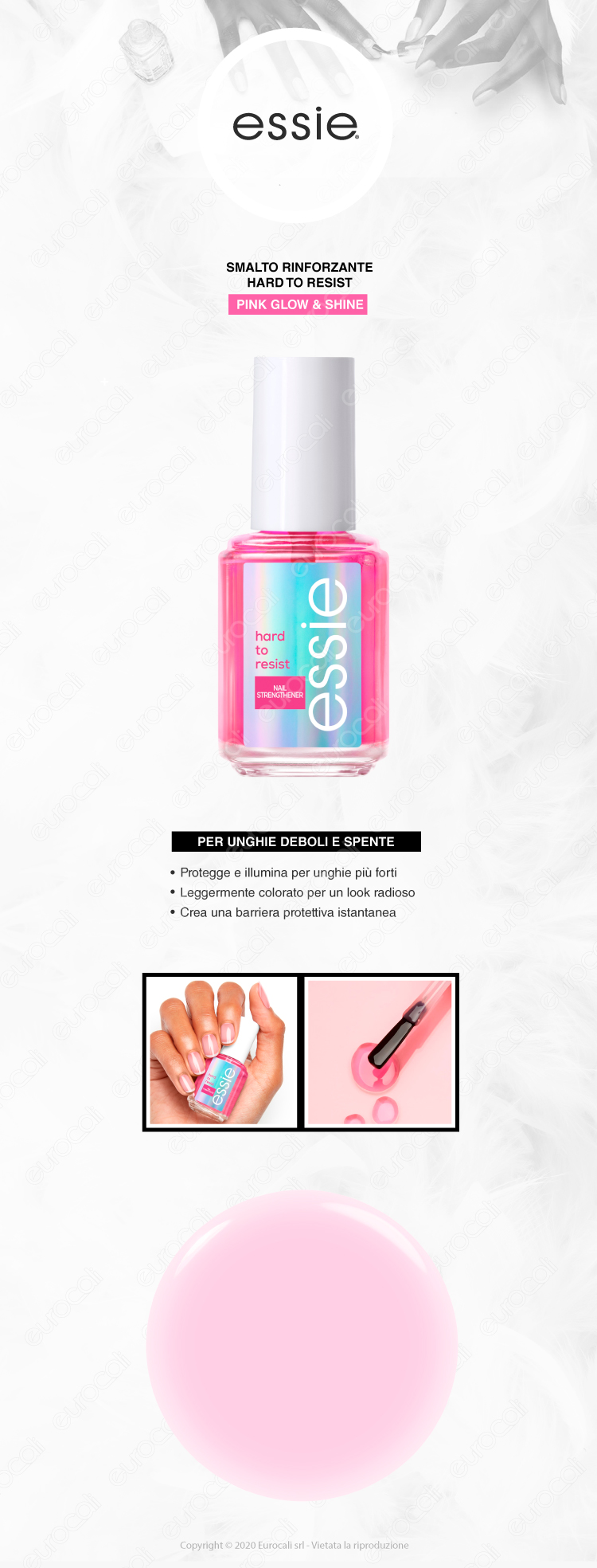 Essie Glow & Shine Pink smalto rinforzante per unghie deboli e spente