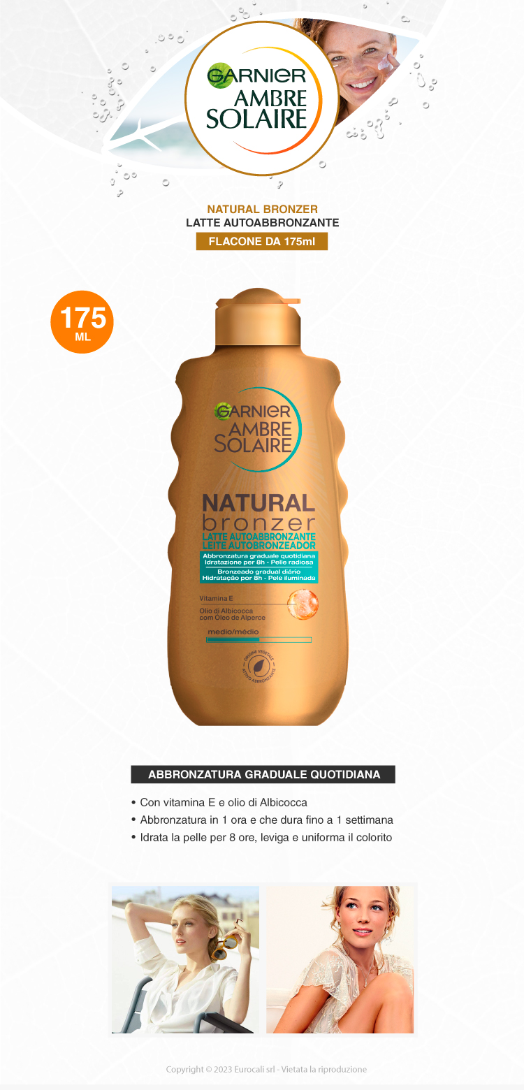 garnier ambre solaire naturel bronzer latte autoabbronzante