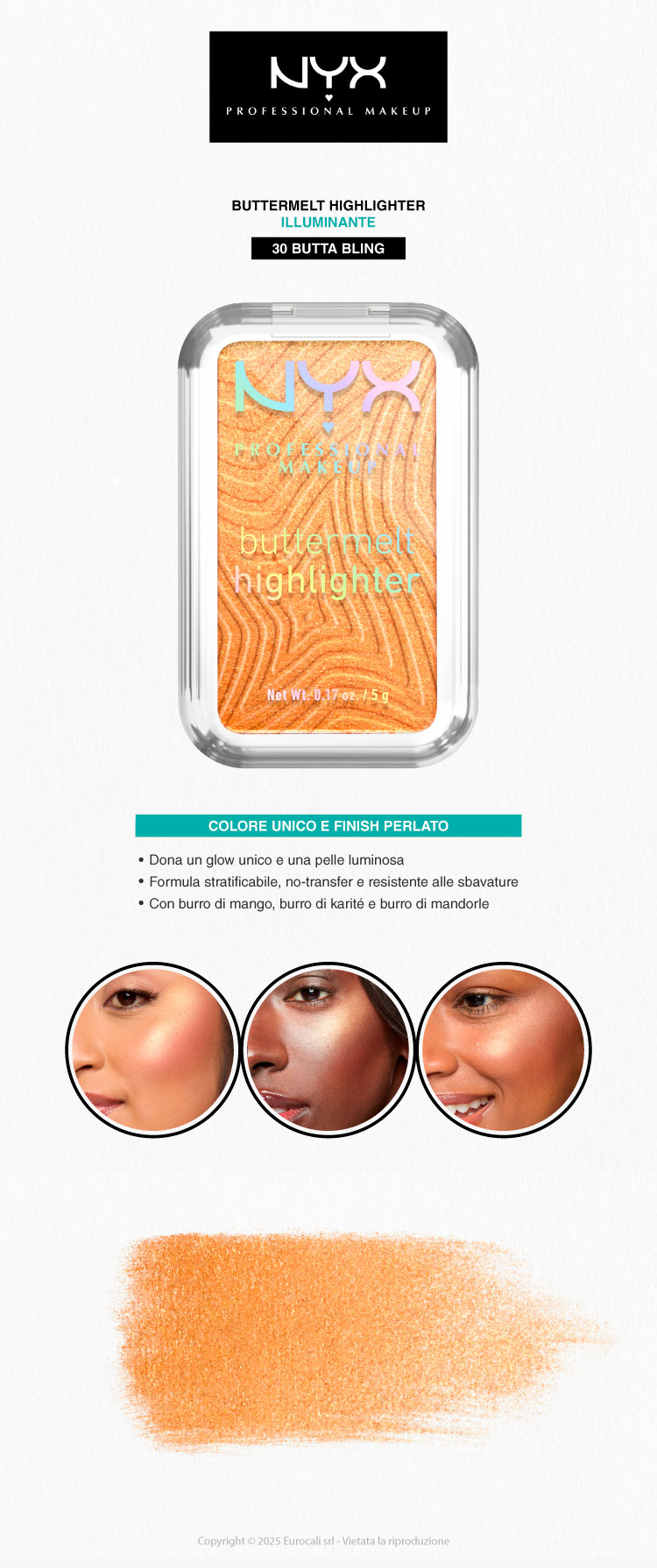 NYX professional cosmetics buttermelt highlighter