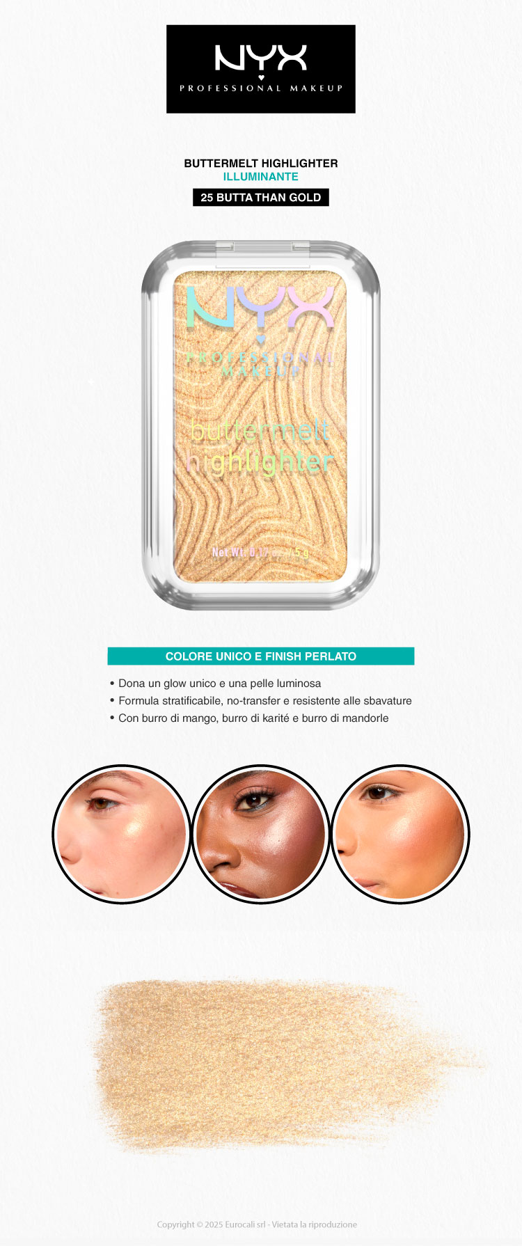 NYX professional cosmetics buttermelt highlighter