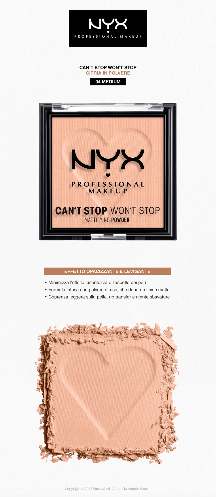 NYX Professional Makeup Can't Stop Won't Stop Cipria in Polvere 04 Medium