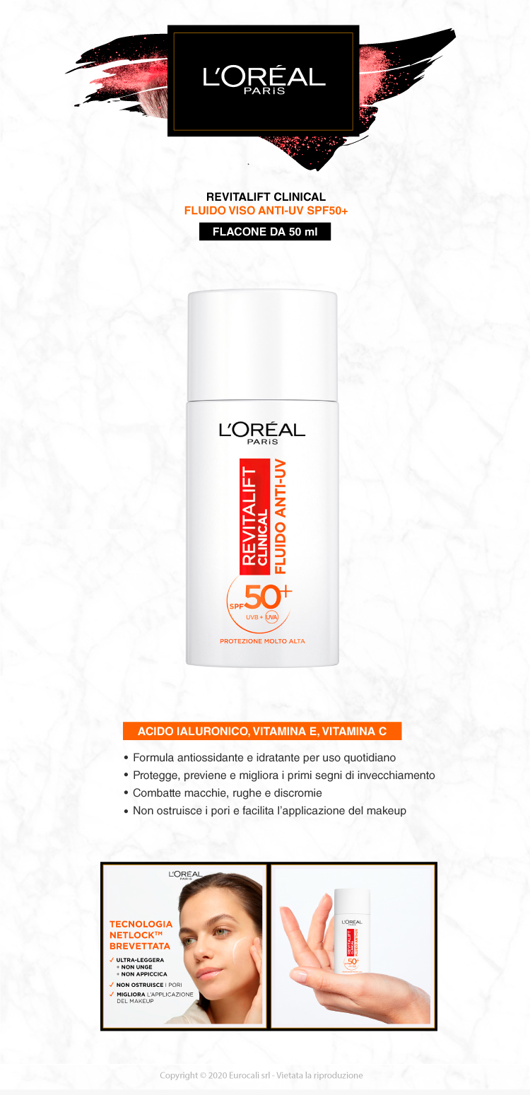 l'oréal fluido spf50 viso antietà vitamina c