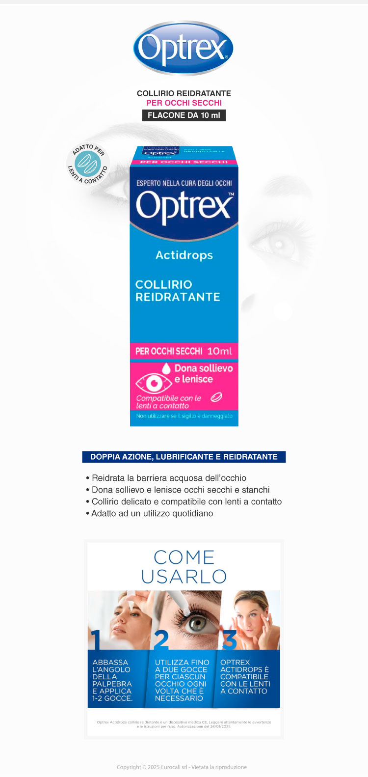 Optrex Actidrops Collirio Reidratante per Occhi Secchi 10ml