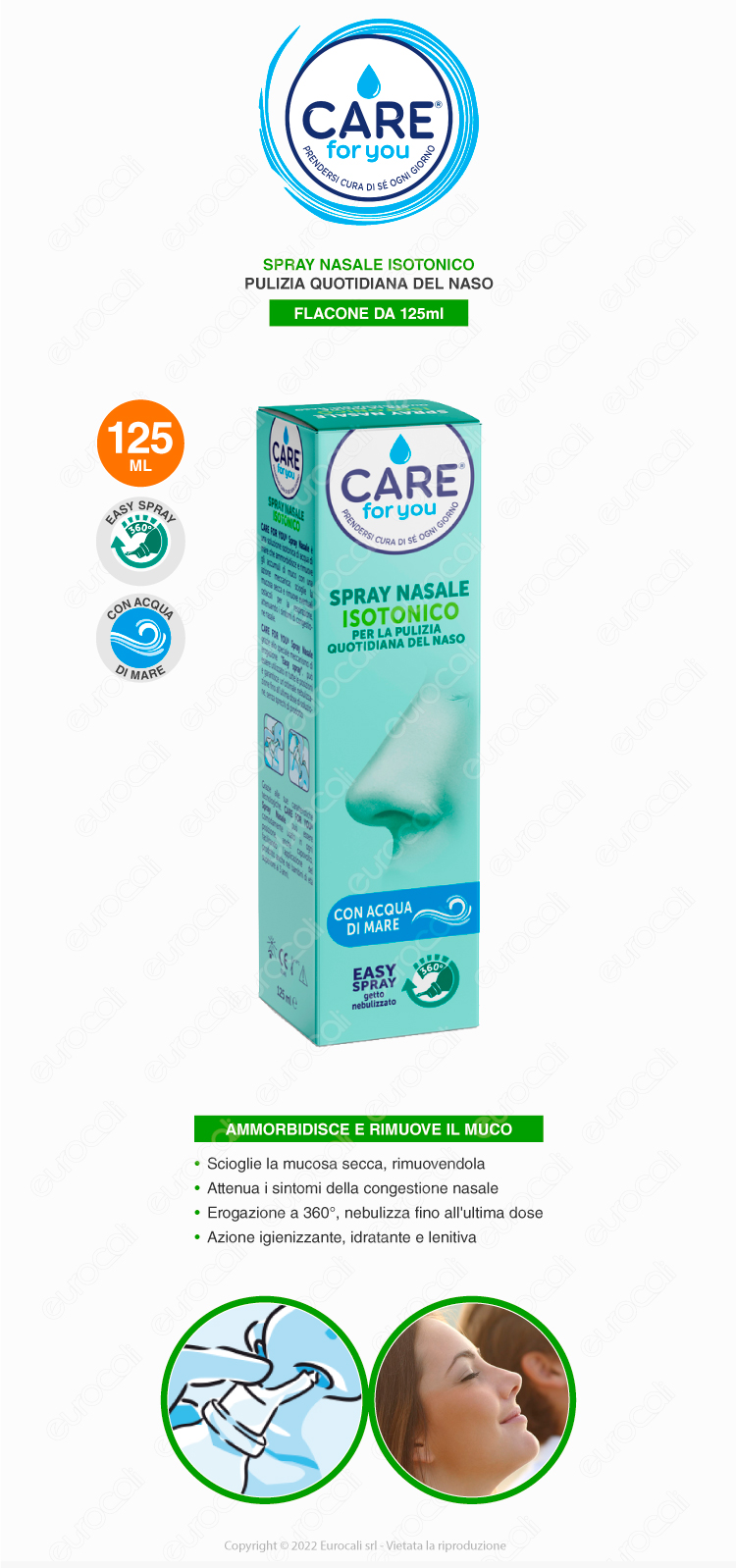 care for you spray nasale soluzione isotonica acqua di mare 125ml