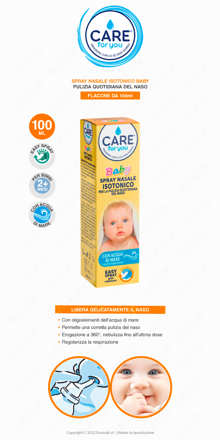 care for you spray nasale baby soluzione isotonica acqua di mare 100ml