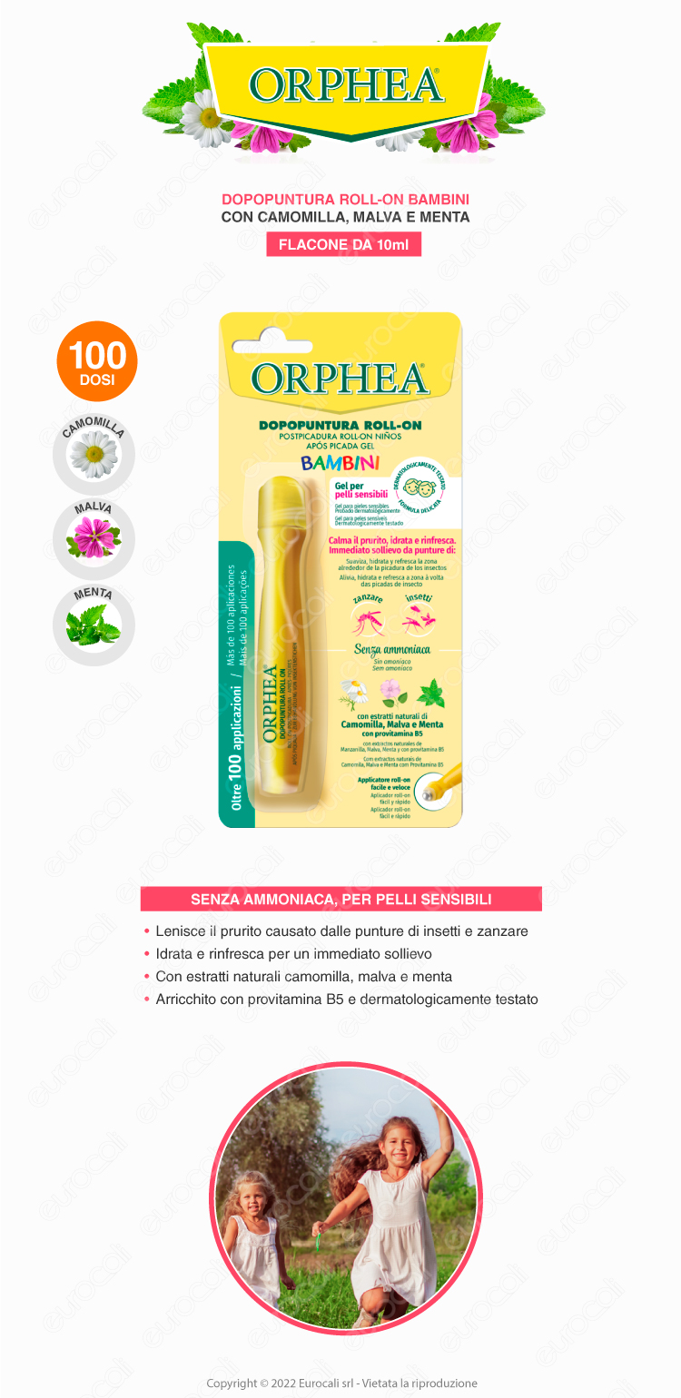 orphea gel dopopuntura roll-on lenitivo per bambini 10ml