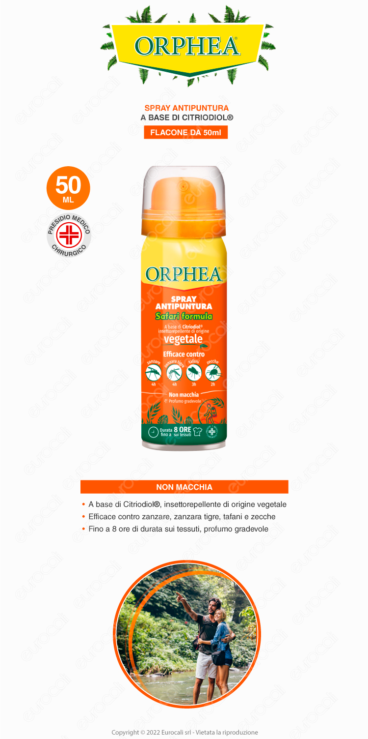 orphea spray antipuntura safari formula zanzare tafani zecche 50ml