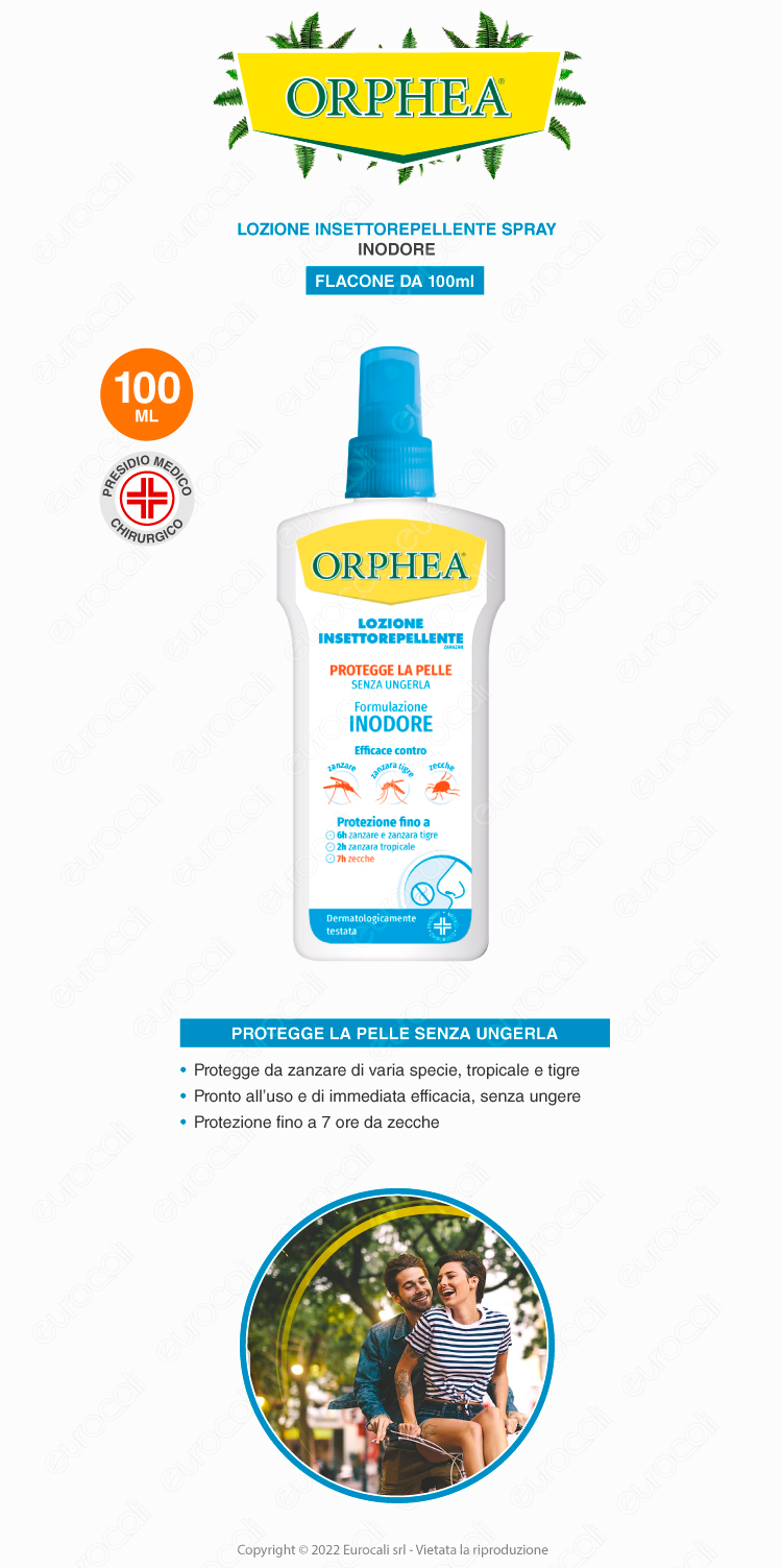 orphea lozione spray repellente zarazan zanzare zecche 100ml