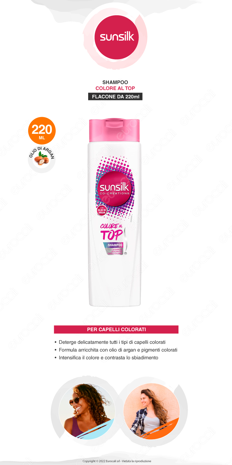 sunsilk shampoo colore al top capelli colorati 220ml