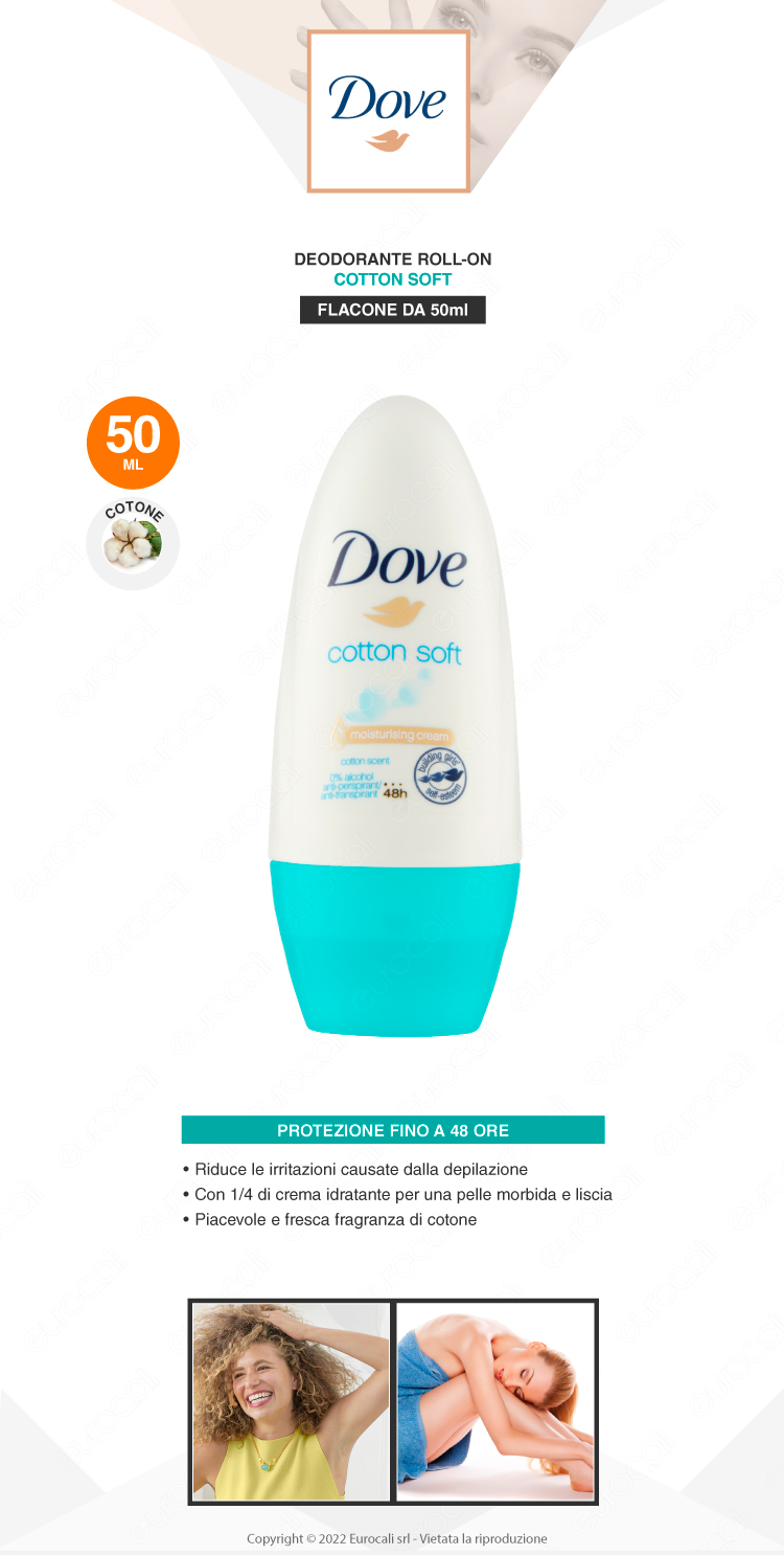 dove dedorante roll-on cotton soft 48h 50ml
