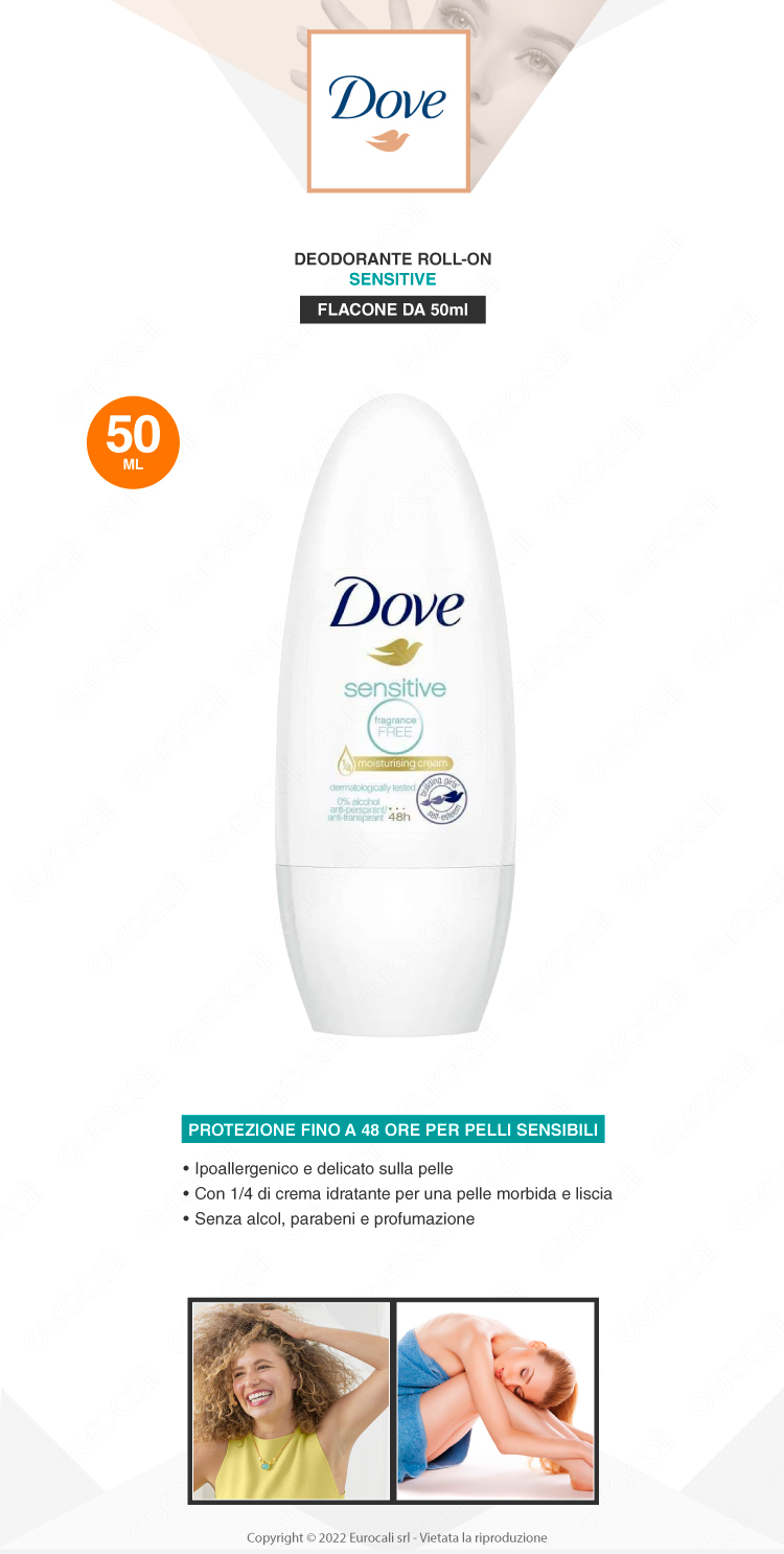 dove dedorante roll on sensitive 48h 50ml