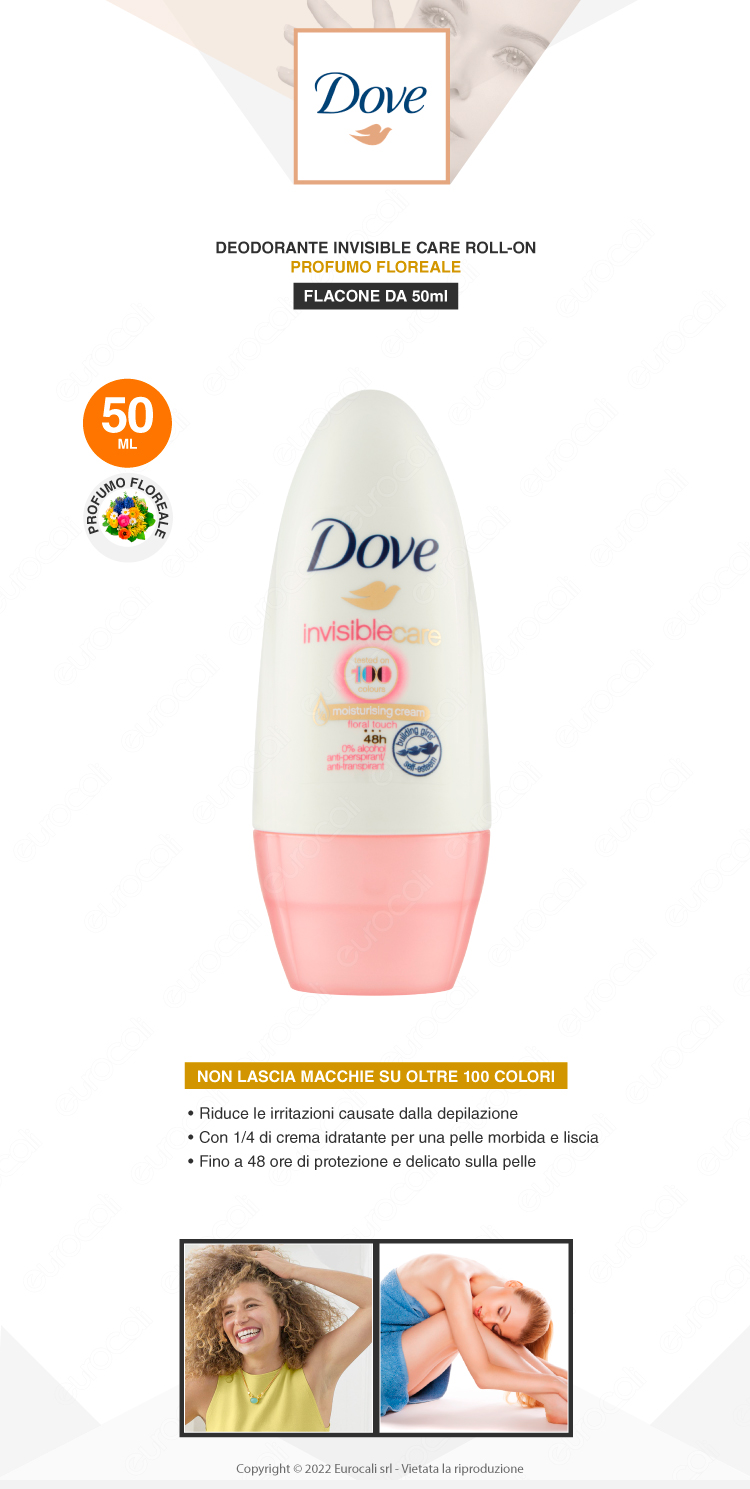 dove dedorante roll-on invisible care 48h floral touch 50ml