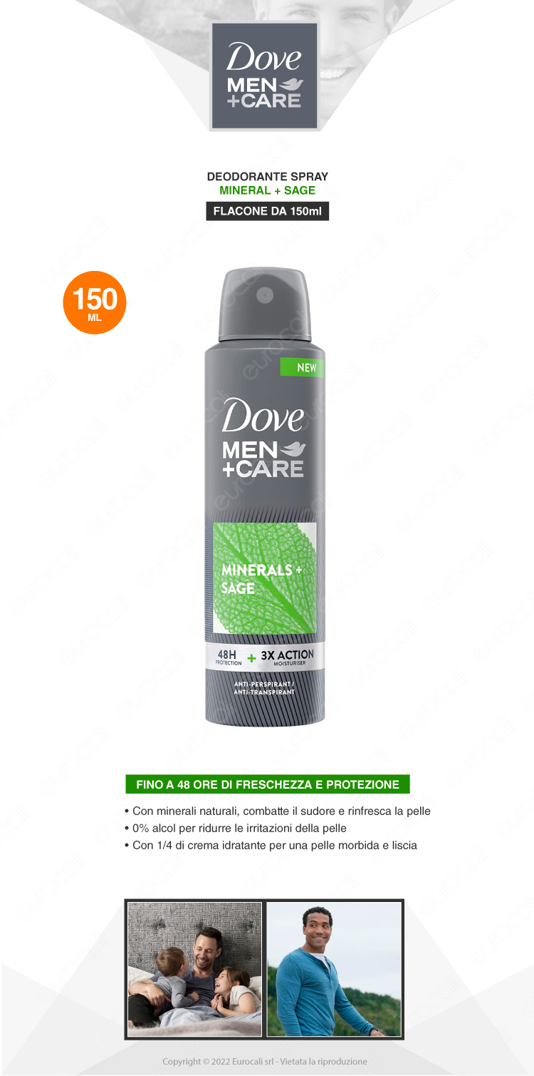 dove men+care dedorante spray minerals+ sage 48h 150ml