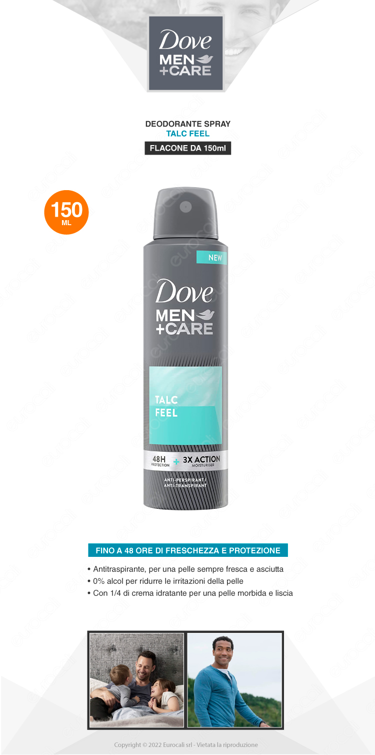 dove men+care dedorante spray talc feel 48h 150ml