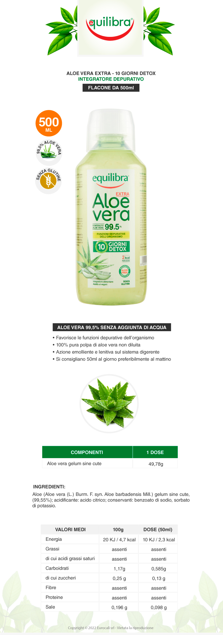 equilibra integratore aloe vera