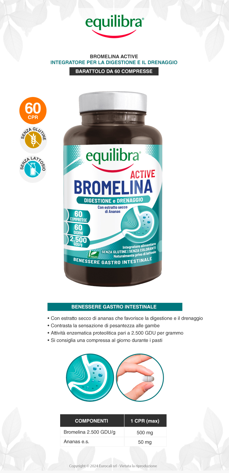 equilibra bromelina active digestione e drenaggio