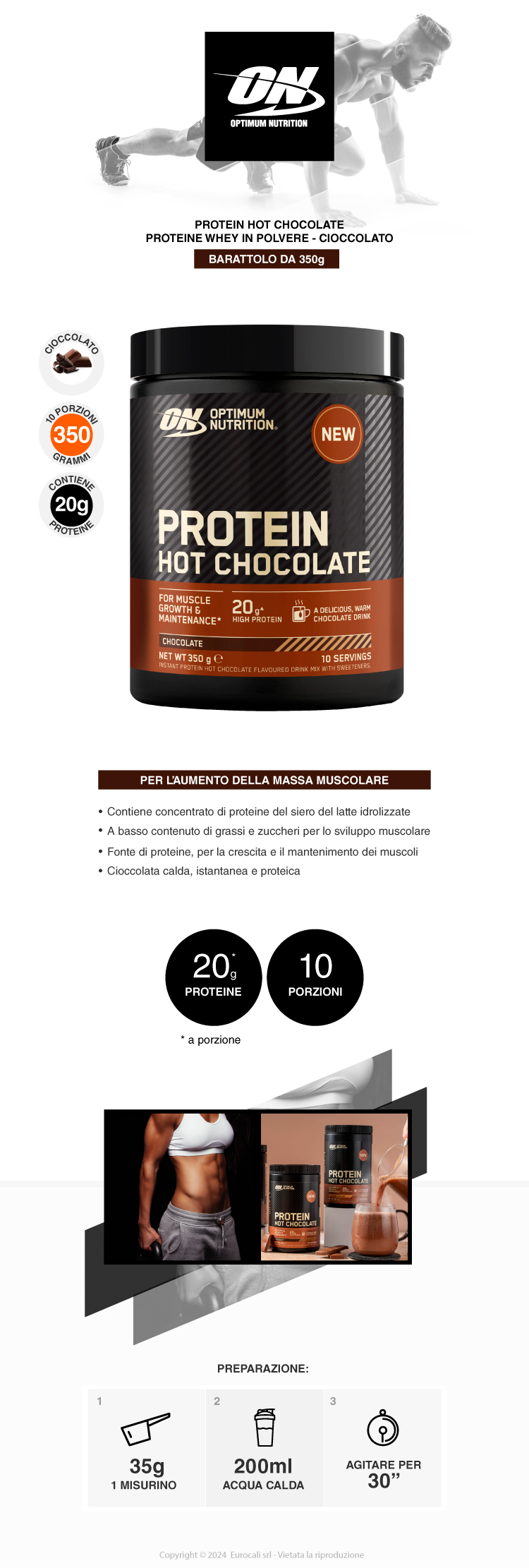 Optimum Nutrition Protein Hot Chocolate Gusto Cioccolato